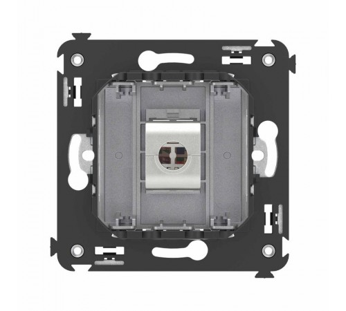 Компьютерная розетка RJ-45 без шторки в стену, кат.6 одинарная экранированная, "Avanti", "Закаленная сталь"  4404793  DKC