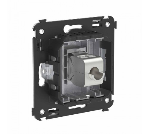 Компьютерная розетка RJ-45 без шторки в стену, кат.6 одинарная экранированная, "Avanti", "Закаленная сталь"  4404793  DKC