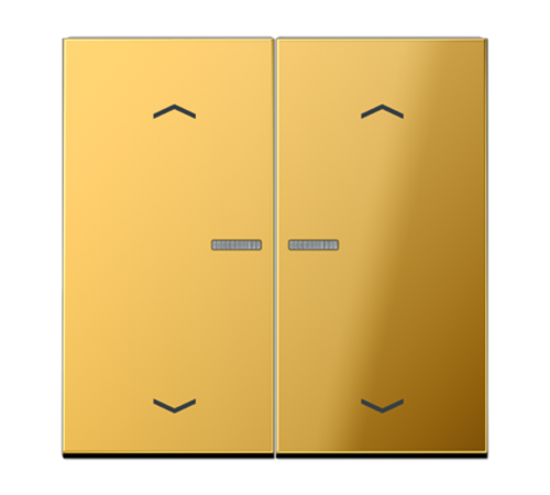 Клавиша для KNX кнопки с окошком и символами "стрелки", 2 группы; металл; имитация золота  GO102KO5P  Jung