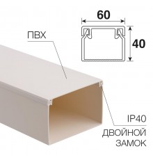 Кaбель-канал 60х40 мм, белый (18 м/уп.)  28-6040-2  REXANT 