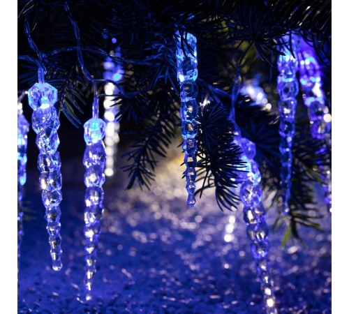 Гирлянда нить ЕGNIG - IC Сосульки, синий, 3,8 м, 220 V, длина провода 1,5 м, 20 LED, IP20  Б0055995  ЭРА