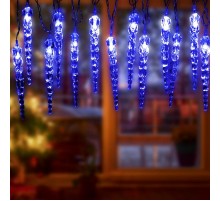 Гирлянда нить ЕGNIG - IC Сосульки, синий, 3,8 м, 220 V, длина провода 1,5 м, 20 LED, IP20  Б0055995  ЭРА