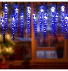 Гирлянда нить ЕGNIG - IC Сосульки, синий, 3,8 м, 220 V, длина провода 1,5 м, 20 LED, IP20  Б0055995  ЭРА