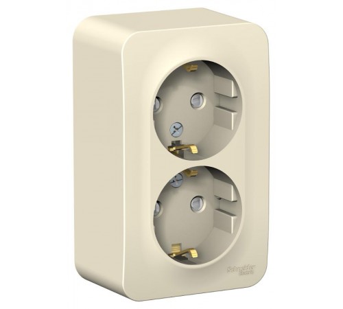 Blanca Молочный О/У с изолирующей пластиной Розетка 2-ая с заземлением со шторками 16А, 250В  BLNRA011212  SE