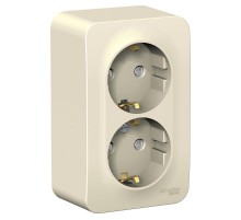 Blanca Молочный О/У с изолирующей пластиной Розетка 2-ая с заземлением со шторками 16А, 250В  BLNRA011212  SE