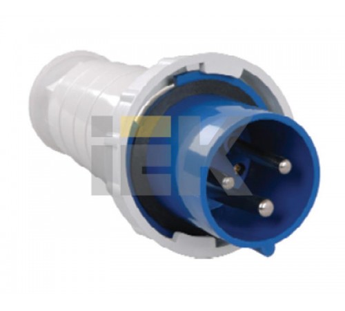 Вилка 033 2Р+РЕ 63А 220В IP54  PSR01-063-3  IEK