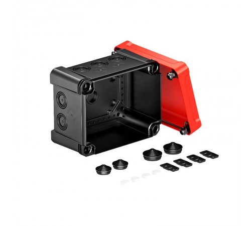 Распределительная коробка X10, IP 67, 191х151х126 мм, черная с красной крышкой  2005156  OBO Bettermann