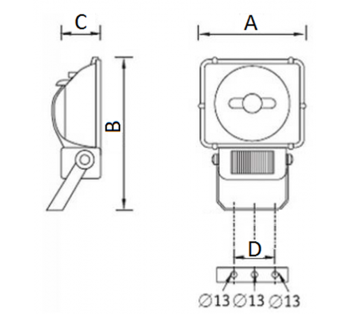 Прожектор ГО UMA 2000H Grey SET 2000Вт IP66 серый  1355000110  Световые Технологии