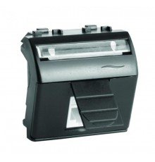 Тел.роз. RJ12 (6P6C, Hyperline, заделка NE-TOOL) Brava, черн., 2мод  77121N  DKC