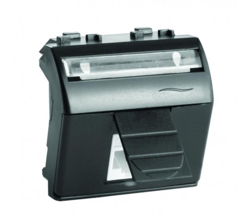 Тел.роз. RJ12 (6P6C, Hyperline, заделка NE-TOOL) Brava, черн., 2мод  77121N  DKC