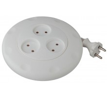 Удлинитель UR-3-3m-W   (белый) рулетка, без заземл, 2x0.75мм2, 3гн, 3м (10/600) Б0019038  ЭРА