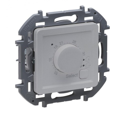 Inspiria Алюминий Термостат для тёплых полов с внешним датчиком без рамки  673812  Legrand