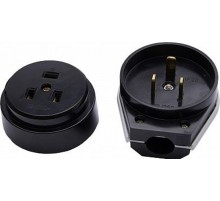 PPG32-51-20 Вилка с розеткой разборные открытой установки для плит с/з, 250В, 32А, черный  39017  STEKKER