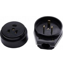 PPG32-51-20 Вилка с розеткой разборные открытой установки для плит с/з, 250В, 32А, черный  39017  STEKKER