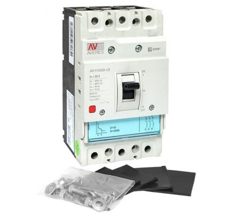 Выключатель автоматический AV POWER-1/3  80А 80kA TR AVERES  mccb-13-80H-TR-av  EKF