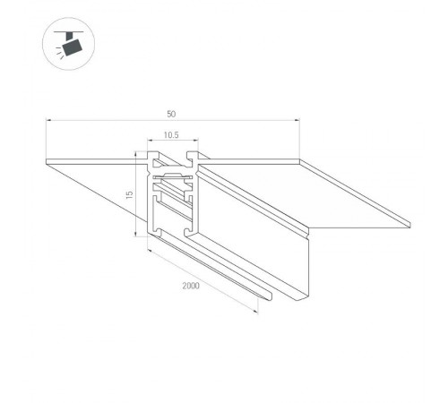 Трек встраиваемый MAG-MICROCOSM-TRACK-5015-FDW-2000 (BK) (Arlight, IP20 Металл, 3 года)  043051  Arlight