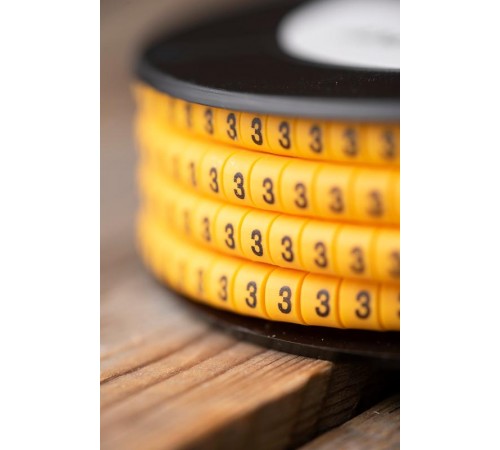 Маркер-кабельный 2,5кв.мм "3" (1000шт.) (ЕС-1) EKF PROxima  plc-KM-2.5-3  EKF