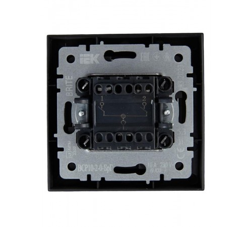 BRITE Выключатель 2-клавишный 10А в сборе ВСР10-2-0-БрГ графит  BR-V20-0-10-K53-F  IEK