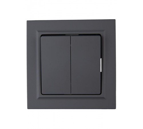 BRITE Выключатель 2-клавишный 10А в сборе ВСР10-2-0-БрГ графит  BR-V20-0-10-K53-F  IEK