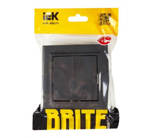 BRITE Выключатель 2-клавишный 10А в сборе ВСР10-2-0-БрГ графит  BR-V20-0-10-K53-F  IEK