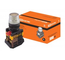 Кнопка ABLF-22 прозрачн. d22мм неон/230В 1з+1р   SQ0704-0029  TDM