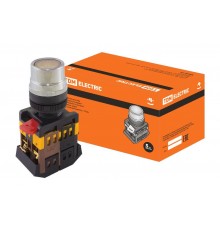 Кнопка ABLF-22 прозрачн. d22мм неон/230В 1з+1р   SQ0704-0029  TDM