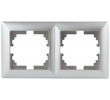 4-502-03 Intro Рамка на 2 поста, СУ, Solo, алюминий  Б0043412  Intro