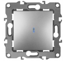 Выключатель с подсветкой 12-1102-03 10АХ-250В,  алюминий  Б0014635  ЭРА