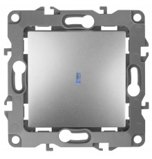 Выключатель с подсветкой 12-1102-03 10АХ-250В,  алюминий  Б0014635  ЭРА