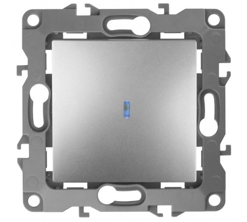 Выключатель с подсветкой 12-1102-03 10АХ-250В,  алюминий  Б0014635  ЭРА