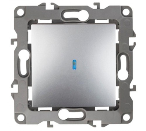 Выключатель с подсветкой 12-1102-03 10АХ-250В,  алюминий  Б0014635  ЭРА