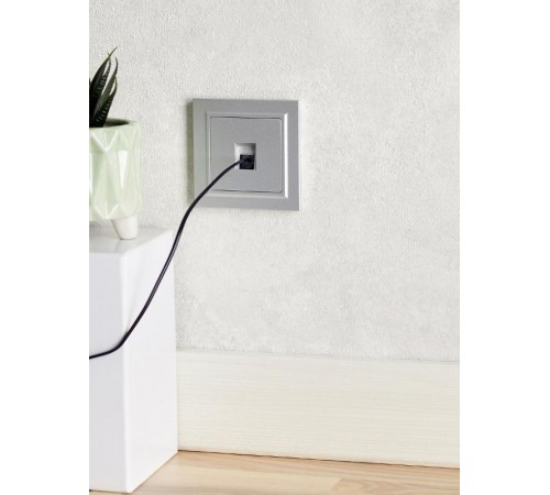 BRITE Розетка компьютерная RJ45 кат.5E РК10-БрА алюминий  BR-K10-1-K47  IEK