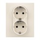 SUNO Силовая розетка двойная 2х2К+З 16А 250В. С защитными шторками. Безвинтовые зажимы Цвет "Слоновая кость"  721226  Legrand