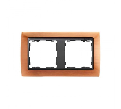 Simon 82 Рамка декоративная, 2 поста, S82, античная медь-графит  82824-36  Simon