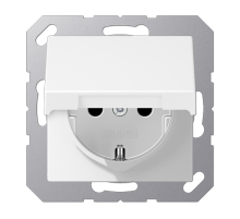 Розетка SCHUKO® 16A 250V с крышкой; термопласт; белый матовый  A1520BFKLWWM  Jung