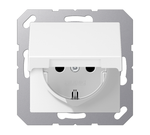 Розетка SCHUKO® 16A 250V с крышкой; термопласт; белый матовый  A1520BFKLWWM  Jung