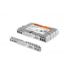 Шина "N" нулевая 6х9мм 14/1 (14 групп/крепеж по центру) никелированная инд. стикер  SQ0801-0340  TDM