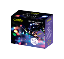 Гирлянда декоративная питание от ЭП  DC-G03-120M, 120 мульт. microLED, 12.1 м., 8 реж., 3xAA, IP44  .5047815  ФАZА