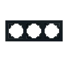 Рамка горизонтальная 3-местная, серия Катрин, GFR00-7003-05, черный  39520  STEKKER