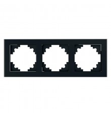 Рамка горизонтальная 3-местная, серия Катрин, GFR00-7003-05, черный  39520  STEKKER