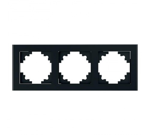 Рамка горизонтальная 3-местная, серия Катрин, GFR00-7003-05, черный  39520  STEKKER