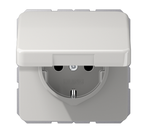 Штепсельная розетка SCHUKO 16A 250V~ с защитой от детей, влагозащищенная; светло-серая  CD1520BFKIKLLG  Jung