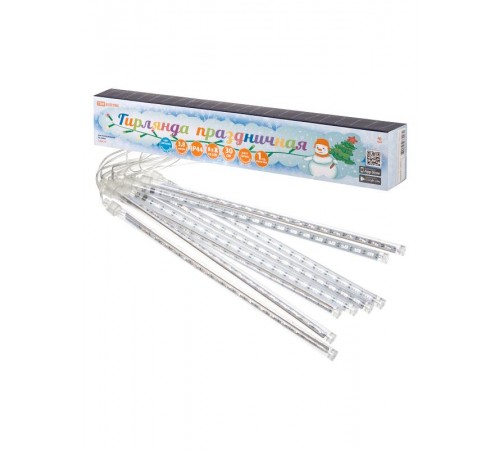 Гирлянда новогодняя  "Сосульки", падающий голубой свет, 30 см, 8 шт в комплекте, 3,8 м,  SQ0361-0027  TDM ELECTRIC