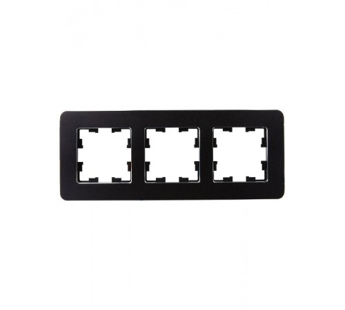 BRITE Рамка 3-ая РУ-3-1-Бр металл черный RE  BR-M32-M-01-K02  IEK