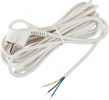 UX-3x0,75-5m -W Шнур питания с вилкой с/з ПВС 3x0,75 5м белый  Б0048694  ЭРА
