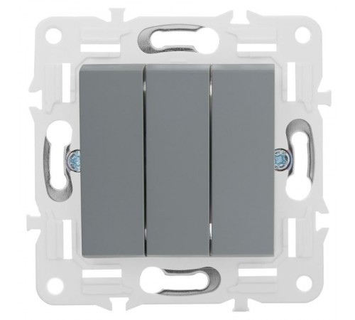SKANDY Выключатель 3-клавишный 10А SK-V11Gr серый  SK-V30-0-10-K03  IEK