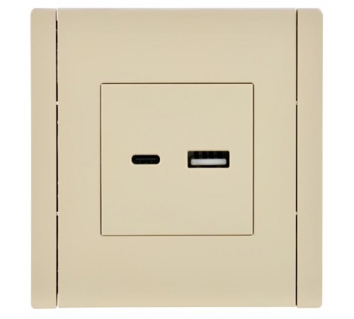 FORTE&PIANO Розетка USB A+C 3,1А FP450 ваниль  FP-U22-D31-K10  IEK