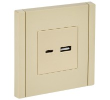 FORTE&PIANO Розетка USB A+C 3,1А FP450 ваниль  FP-U22-D31-K10  IEK