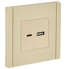 FORTE&PIANO Розетка USB A+C 3,1А FP450 ваниль  FP-U22-D31-K10  IEK