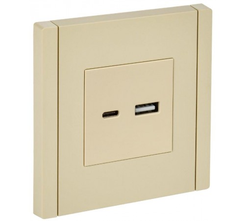 FORTE&PIANO Розетка USB A+C 3,1А FP450 ваниль  FP-U22-D31-K10  IEK